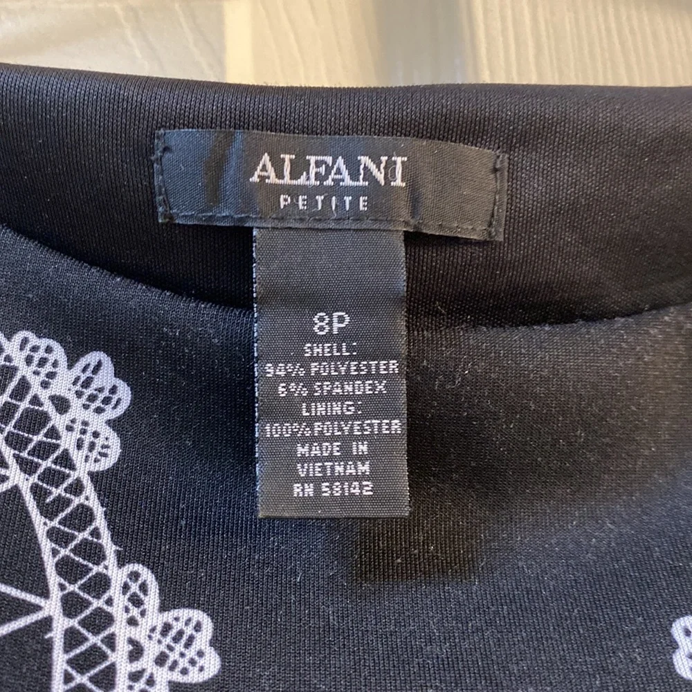 Alfani Petite short sleeve black and white dress - Picture 8 of 12